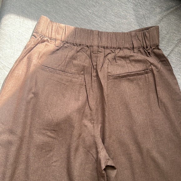 💥LAST CHANCE💥 NWT Laude the Label Hepburn Pleated Trouser Pant - Morel Silk Noil - Picture 17 of 17